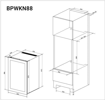 bouwtekening-BPWKN88AN-Boretti-Wijnkoelkast