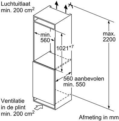 bouwtekening-GIN31ACE0-Bosch-Vrieskast