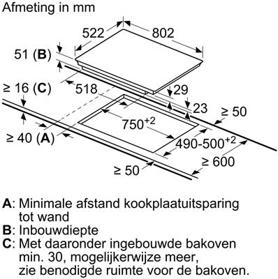 bouwtekening-PXV851FC1E-Bosch-Inductie-kookplaat