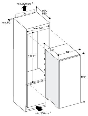 bouwtekening-RC220202-Gaggenau-Koelkast