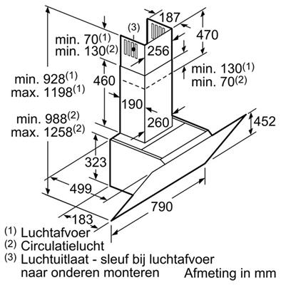 bouwtekening-LC87KHM60-Siemens-Wandschouw-afzuigkap
