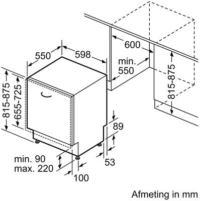 bouwtekening-SN63HX36TN-Siemens-Volledig-geintegreerde-vaatwasser